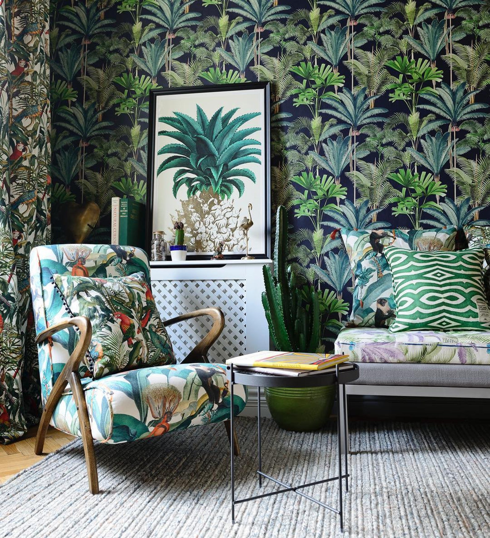 Tropical Jungle Wallpaper Palm Tree Wallpaper Designer - Etsy