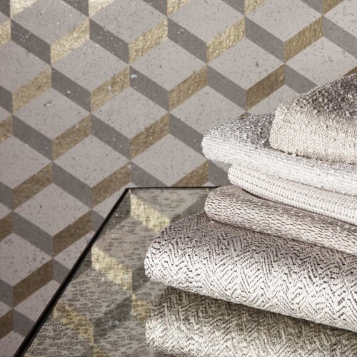 French Designer Art Deco Geometric Gold Black Metallic Real Etsy