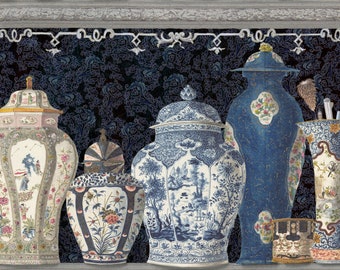 Chinoiserie Designer Wallpaper / Wallcovering Mural Feature | Etsy