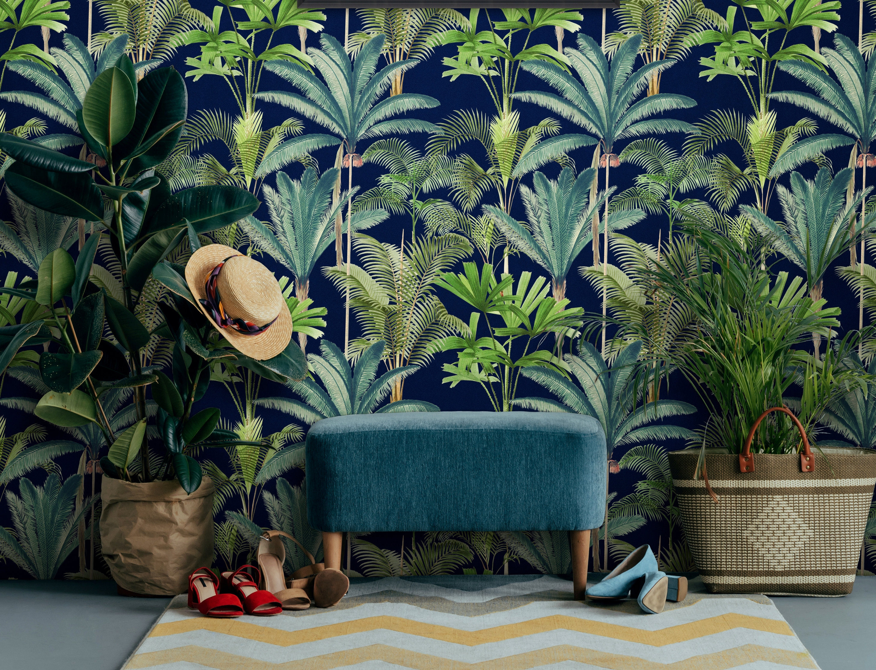 Tropical Jungle Night Leaves Pattern 1 tropical decor art society6  Window Curtains  Leaves wallpaper iphone Tropical wallpaper Jungle  wallpaper