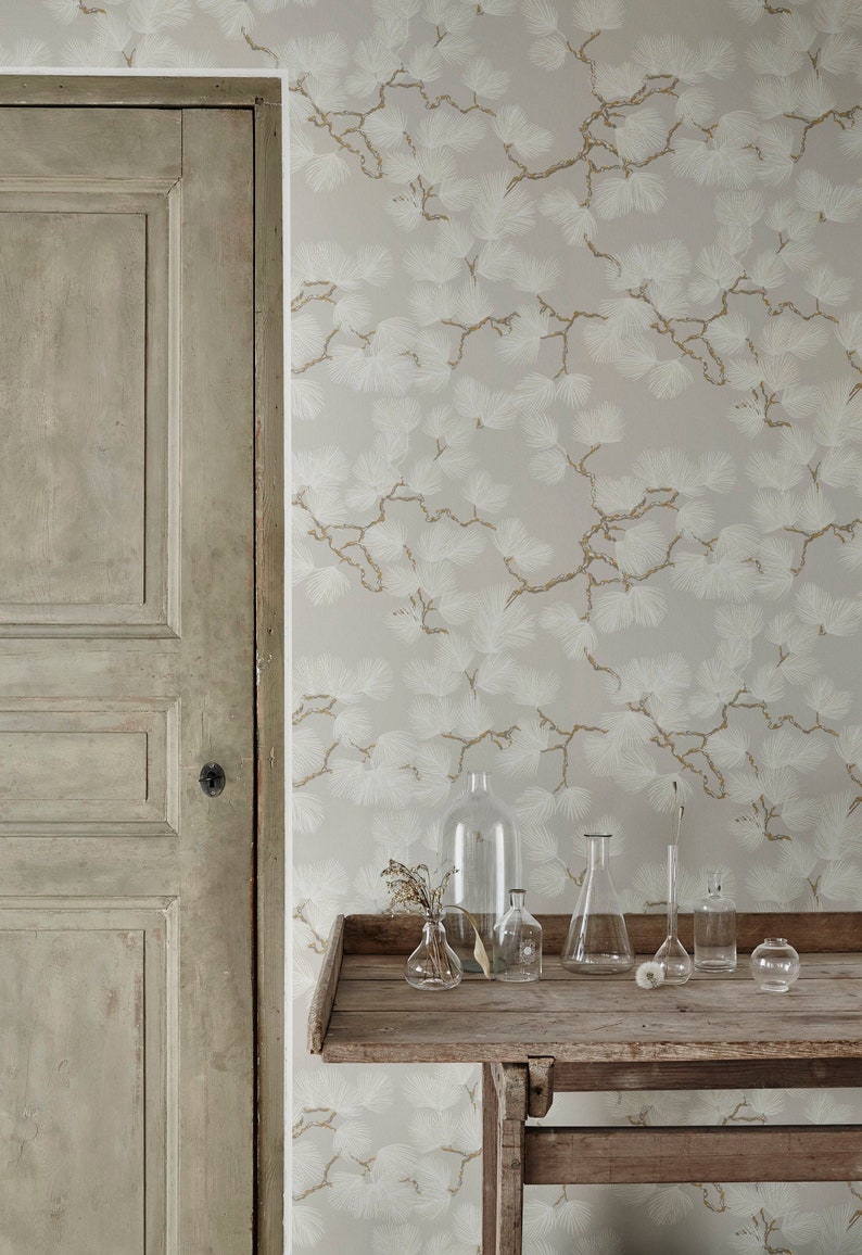 Pine trees wallpaper Scalamandre Sandberg Pine wallpaper | Etsy