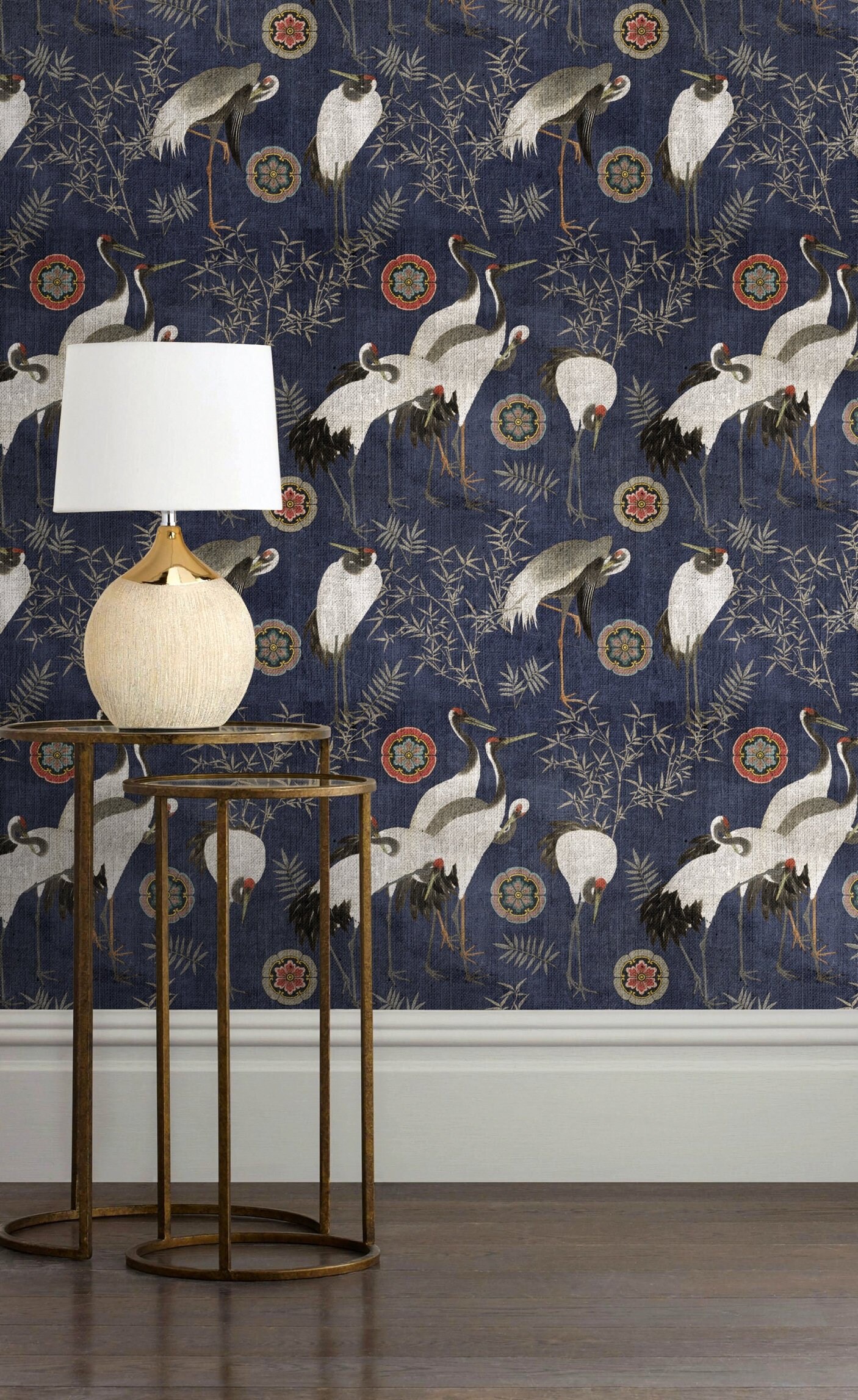 Japanese Cranes Wallpaper Oriental Wallpaper European - Etsy UK