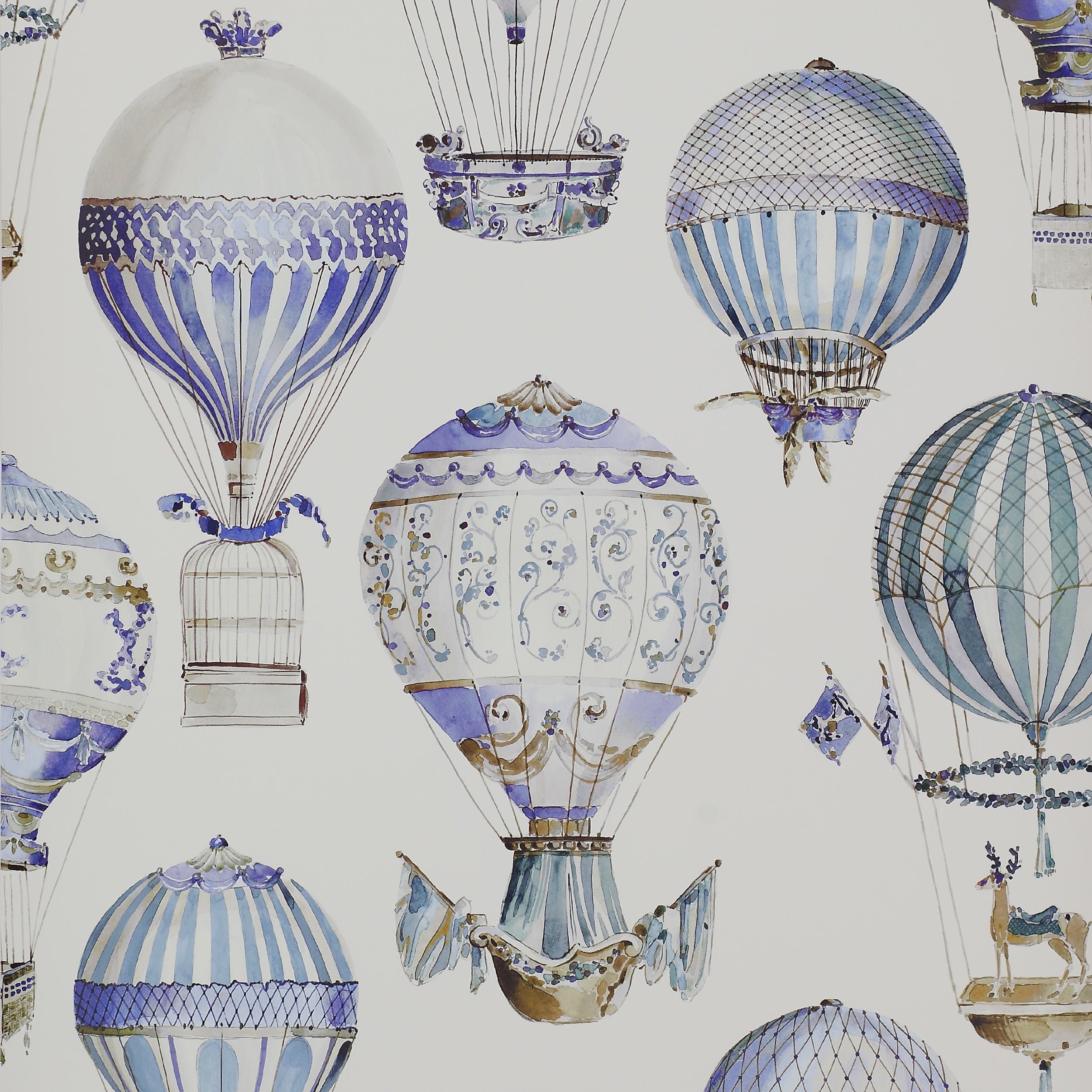 Hot Air Balloons Wallpaper Manuel Canovas Paris L Envol Etsy