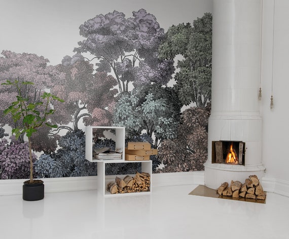 Large Scale Forest Mural Forest Trees Leaves Wallpaper - Etsy UK Large Scale Forest Mural Forest Trees Leaves Wallpaper - Etsy UK