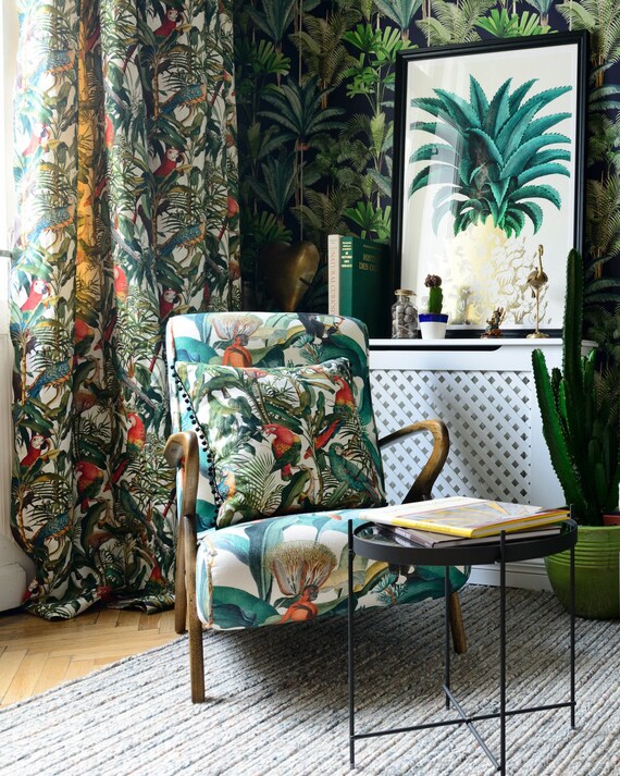 Tropical Jungle Wallpaper Palm Tree Wallpaper Designer Wallpaper Feature Wall Dark Green Palm Springs Palm Leaves Leaf Wallpaper