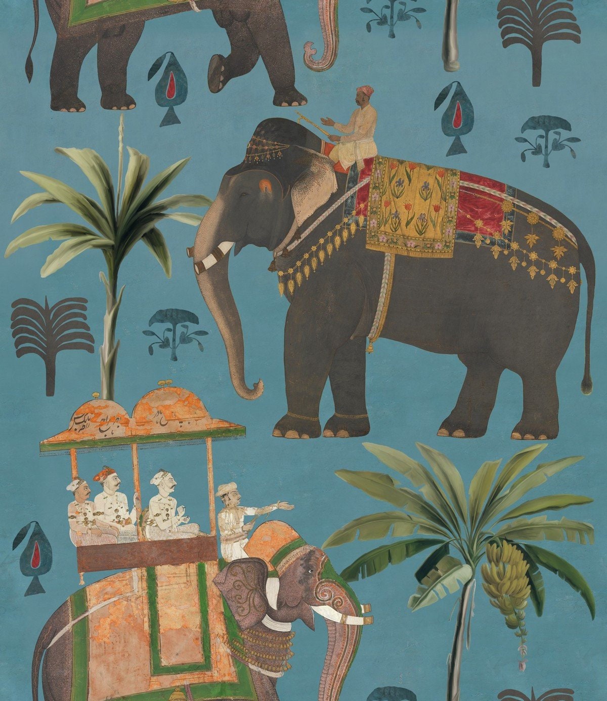 Indian Elephant Wallpaper European Designer Wallpaper - Etsy UK