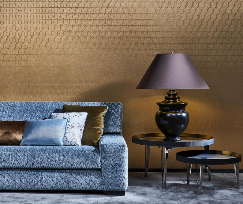 Luxury real metal foil wallcovering designer wallpaper / Etsy