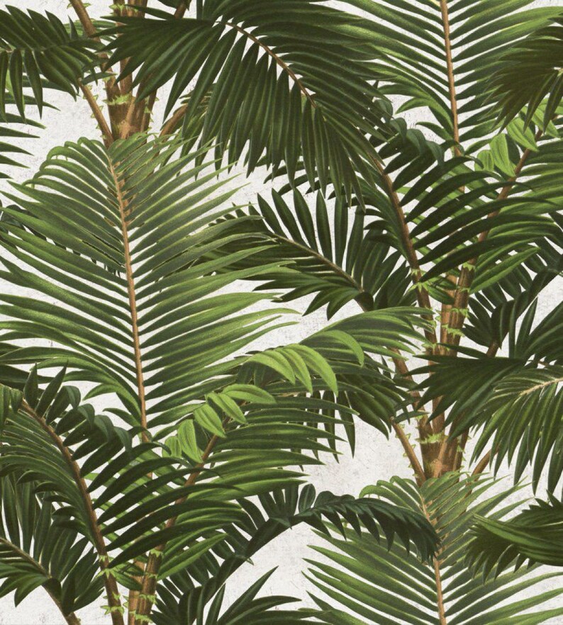 Palm Leaves Designer Wallpaper / Wallcovering Mural Feature - Etsy