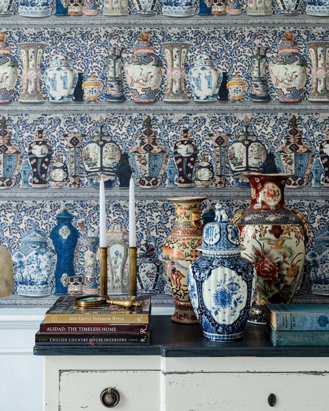 Chinoiserie Designer Wallpaper / Wallcovering Mural Feature Wall Asian