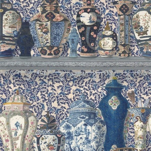Chinoiserie Designer Wallpaper / Wallcovering Mural Feature Wall Asian