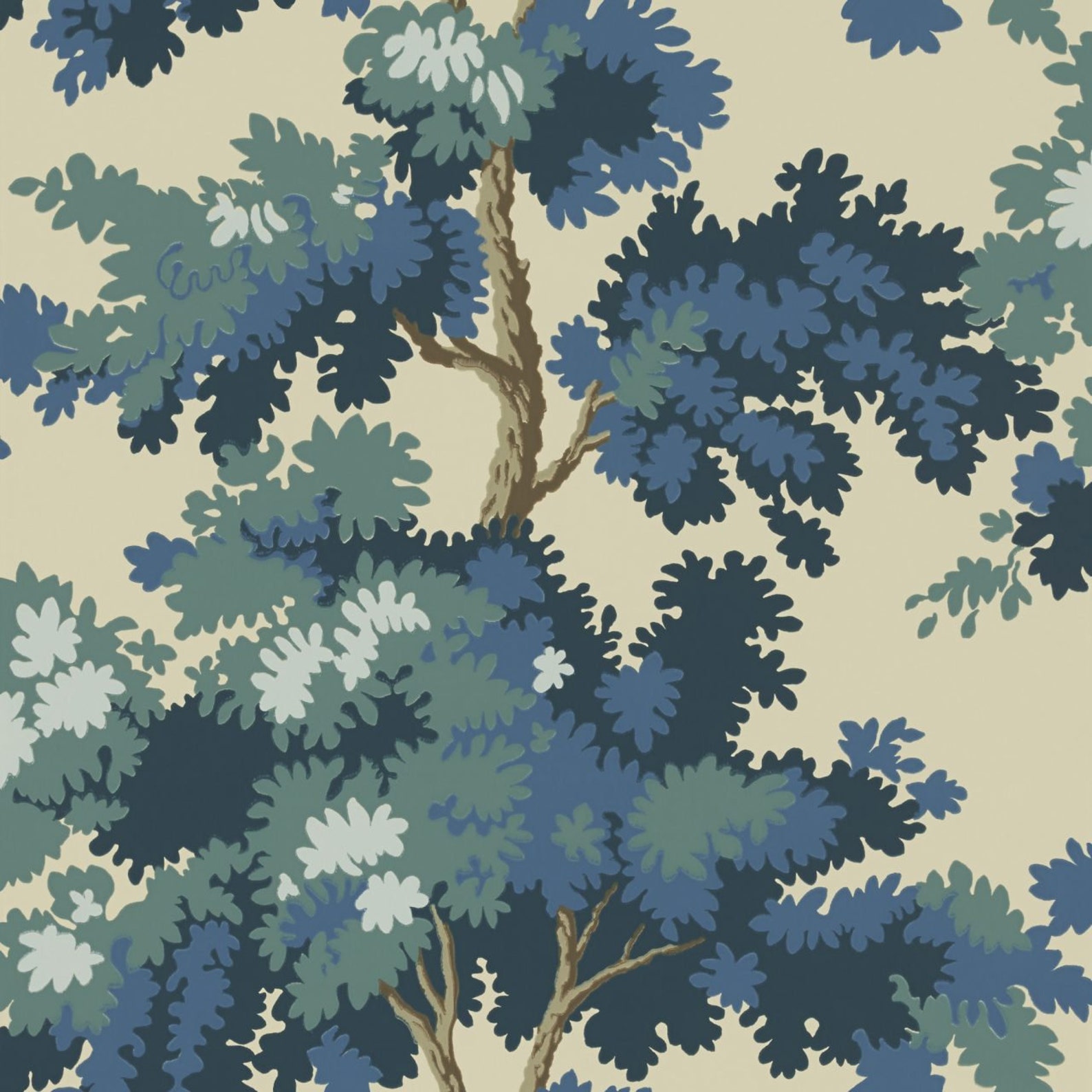 Forest Wallpaper Scalamandre Sandberg Raphael Dark Blue | Etsy
