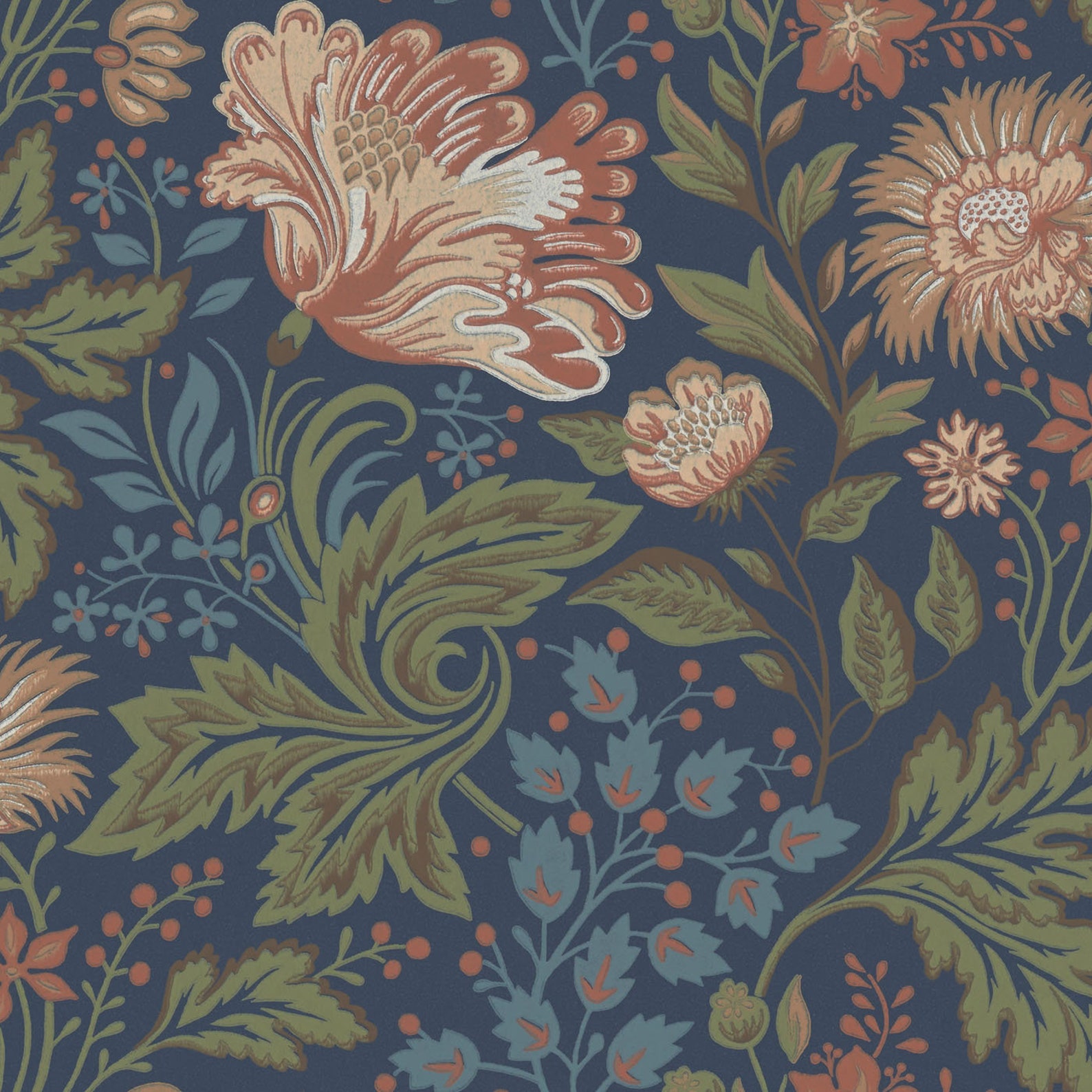 Large Scale Floral Wallpaper Scalamandre Sandberg Ava Etsy