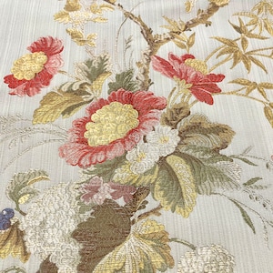 5 oder 10 Meter - Scalamandre Meissen Anis luxuriöser italienischer Lampas-Stoff (auch als Massenware erhältlich) - High-End-Designerstoff