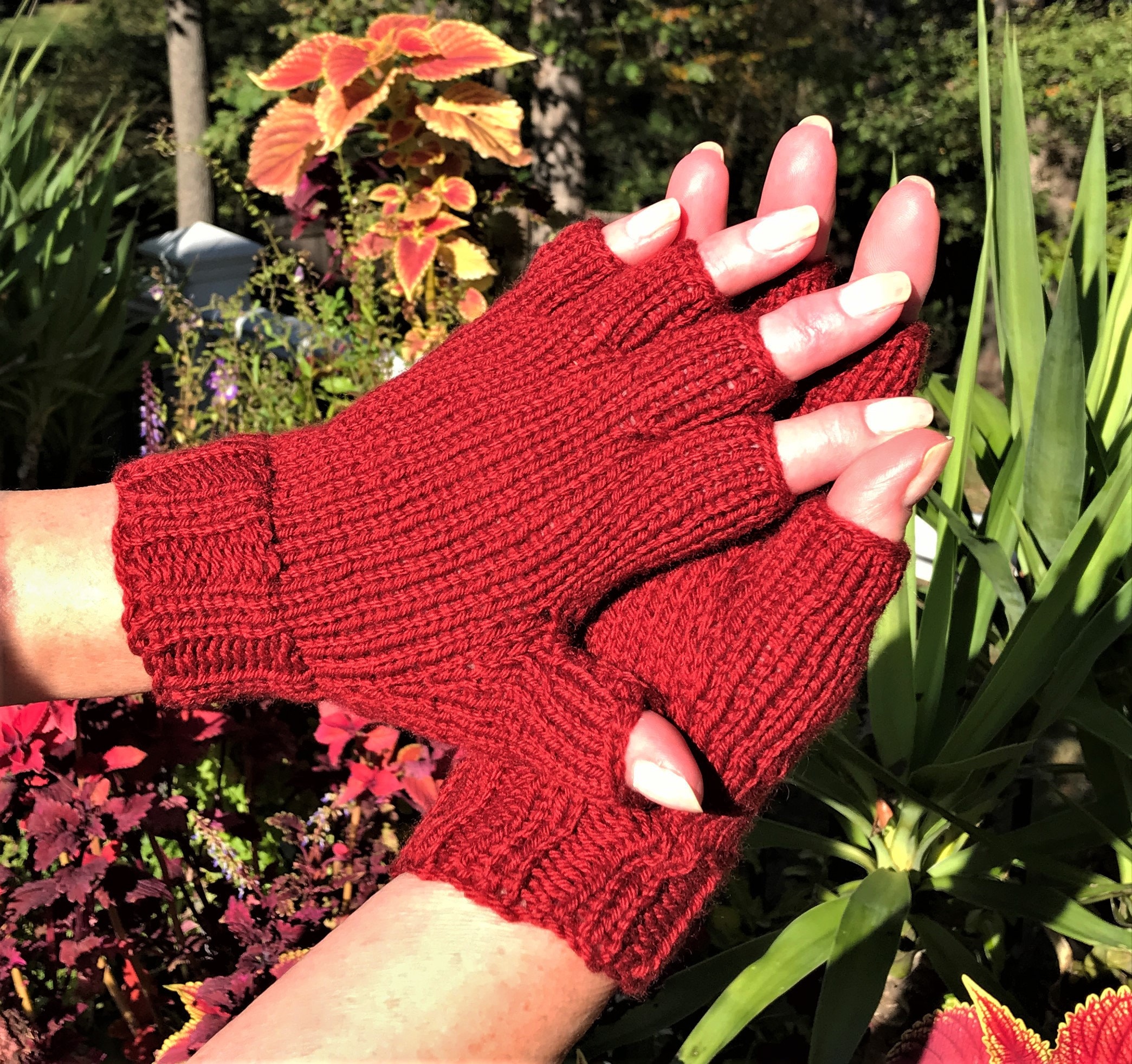 Fortunenine Wool Half Fingers Glove Winter Knit Gloves Mid Fingerless - View #7