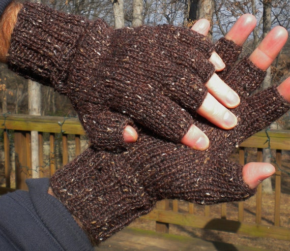 Men's Alpaca Half Finger Gloves