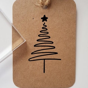 Christmas Tree Rubber Stamp for Cards, Modern Christmas Tree for Gift Tags, Make Your Own Wrapping Paper, DIY Christmas Card, Scandi Trees