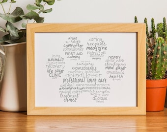 Personalised Paw Print Word Cloud Art Gift