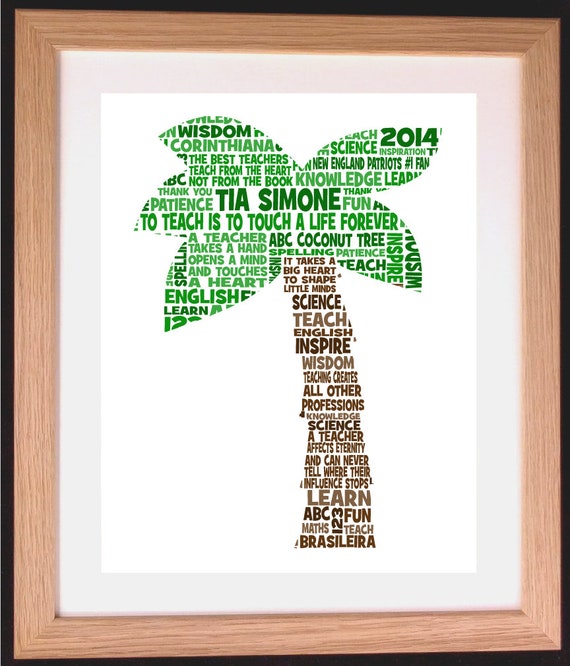 Personalised Palm Tree Word Art Gift  Etsy