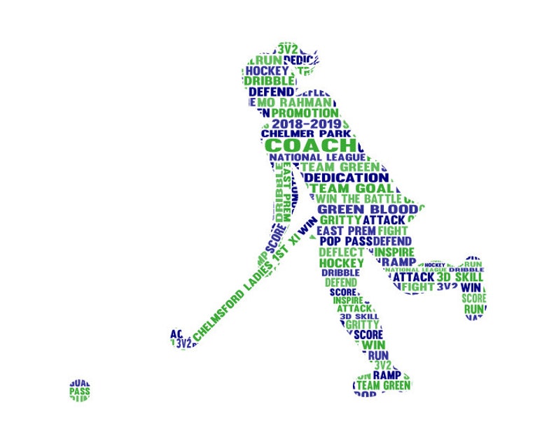 Personalised Field Hockey Player Word Art Gift Etsy