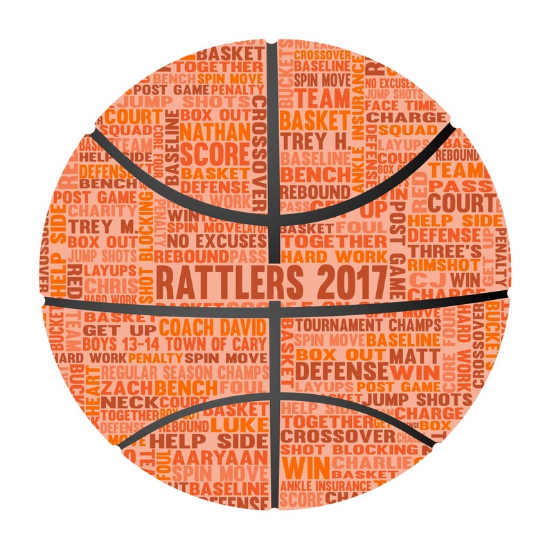 Personalised Basketball Word Art Gift Etsy