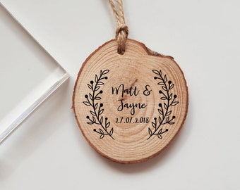 Wedding Rubber Stamp with Names and Date