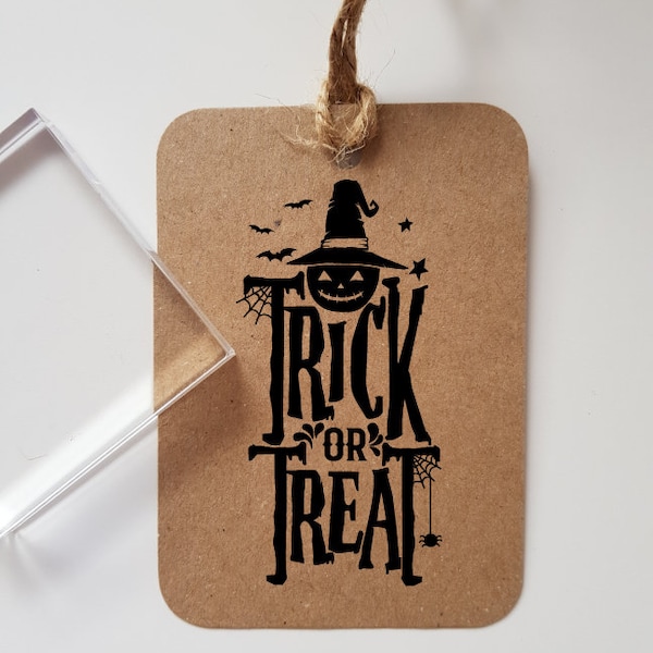 Trick or Treat Halloween Rubber Stamp