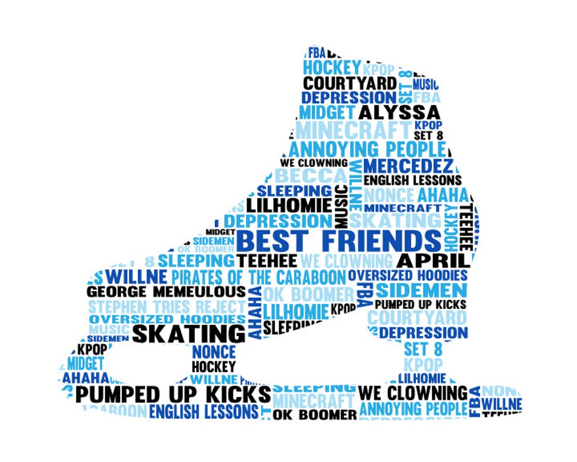Personalised Ice Skating Word Art Gift Etsy