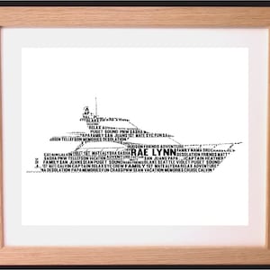 Personalised Yacht Word Art Gift