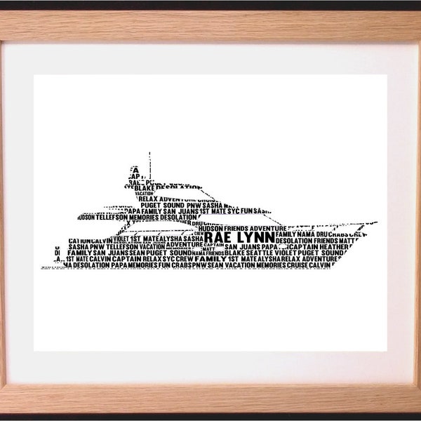 Personalised Yacht Word Art Gift