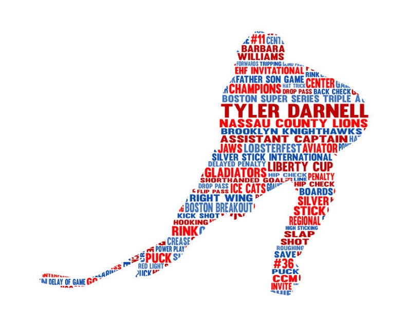 Personalised Ice Hockey Player Word Art Gift Etsy