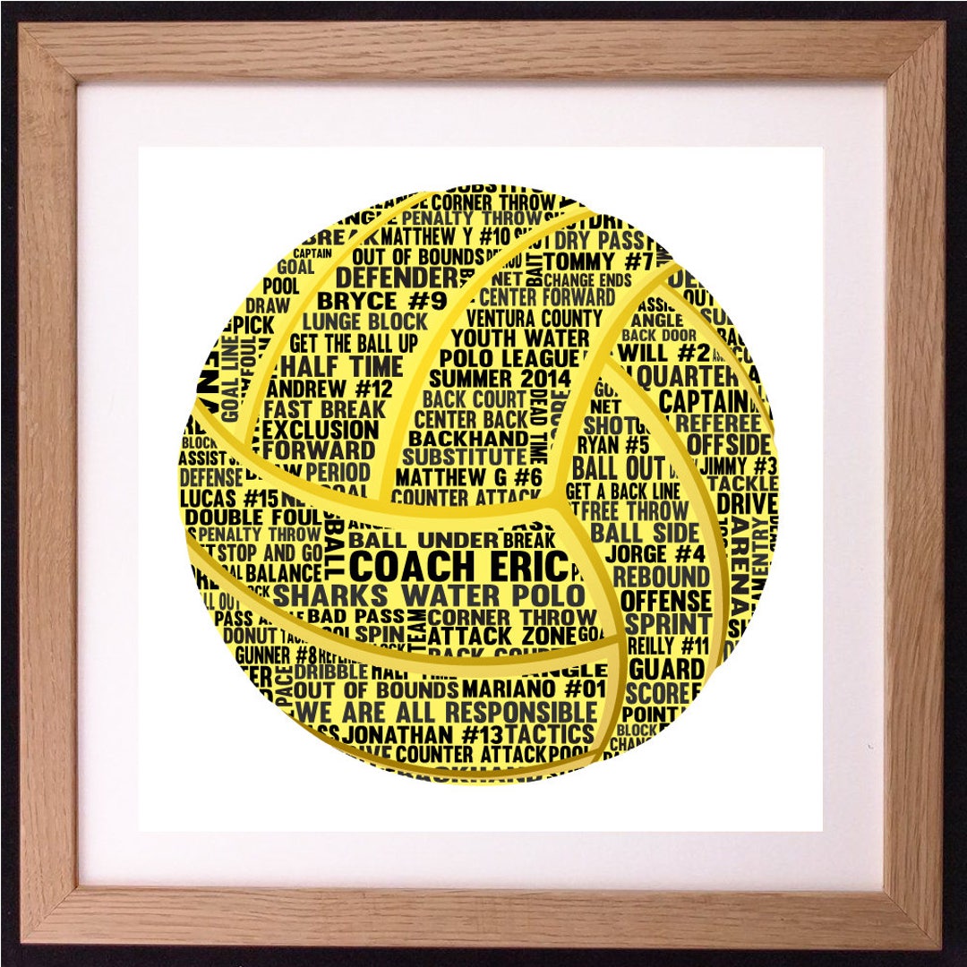 Personalised Water Polo Word Art Gift Etsy