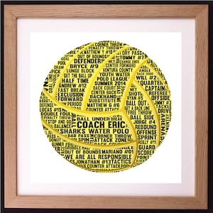 Personalised Water Polo Word Art Gift
