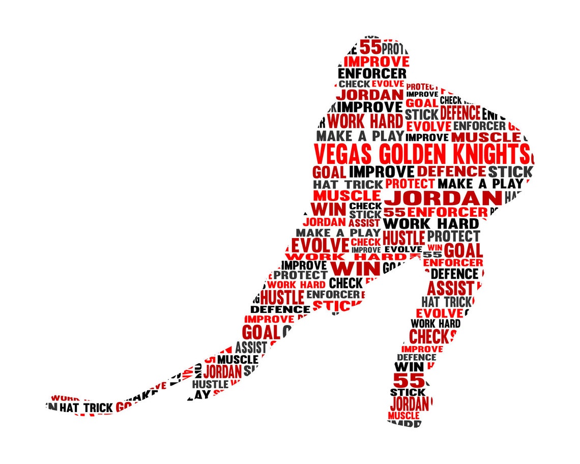 Personalised Ice Hockey Player Word Art Gift Etsy