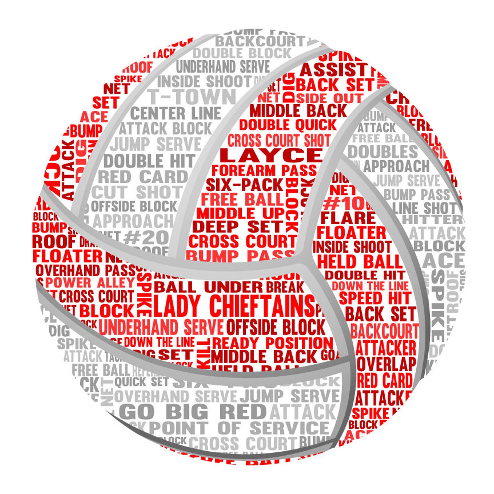 Personalised Volleyball Word Art Gift Etsy