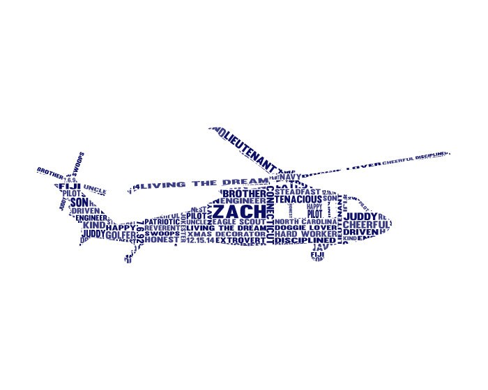 Personalised Helicopter Word Art Gift Etsy
