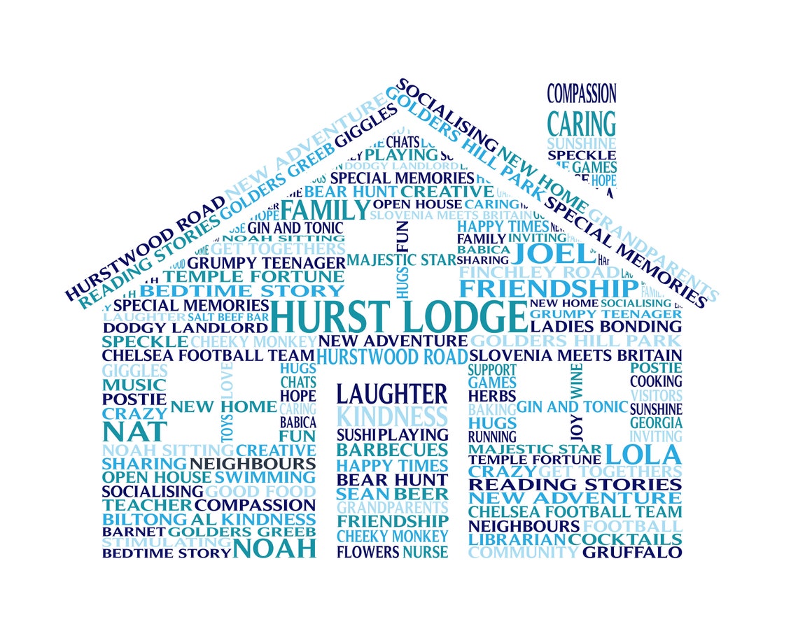 Personalised House Shaped Word Art Gift - Etsy