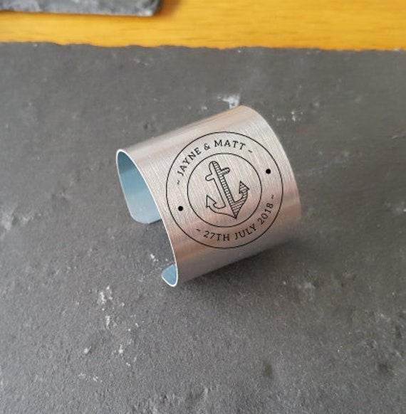 Personalisierte Hochzeit Serviettenring Mit Anker Nautische Etsy