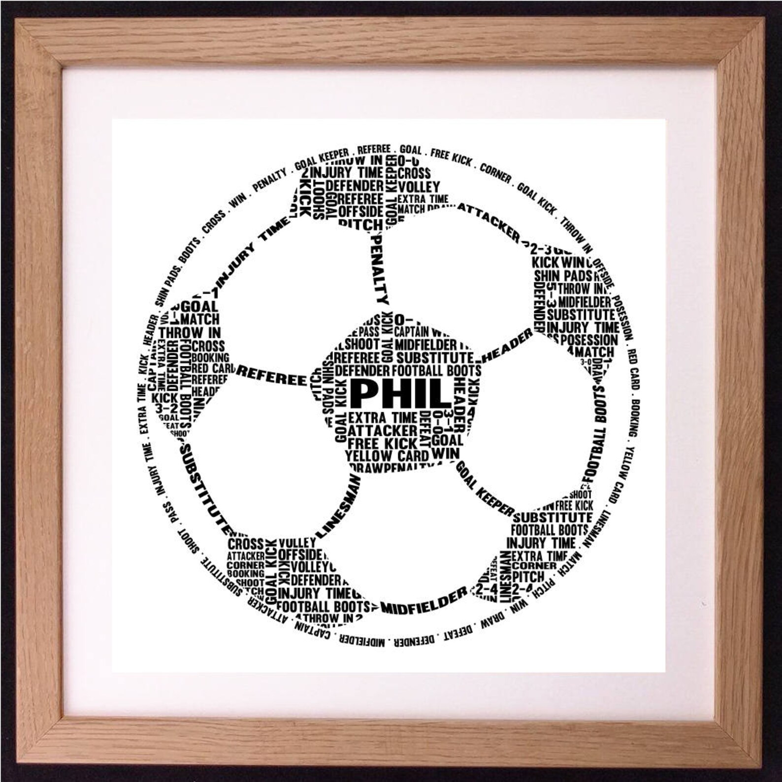 Personalised Football / Soccer Word Art Gift Etsy