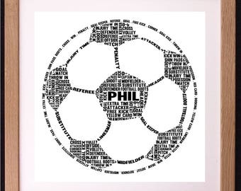 Personalised Football / Soccer Word Art Gift