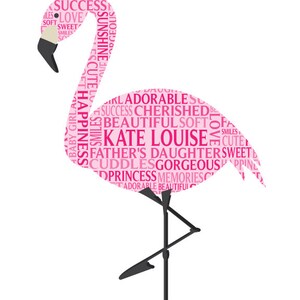 Personalised Flamingo Word Art Gift image 3