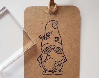 Christmas Gnome Rubber Stamp