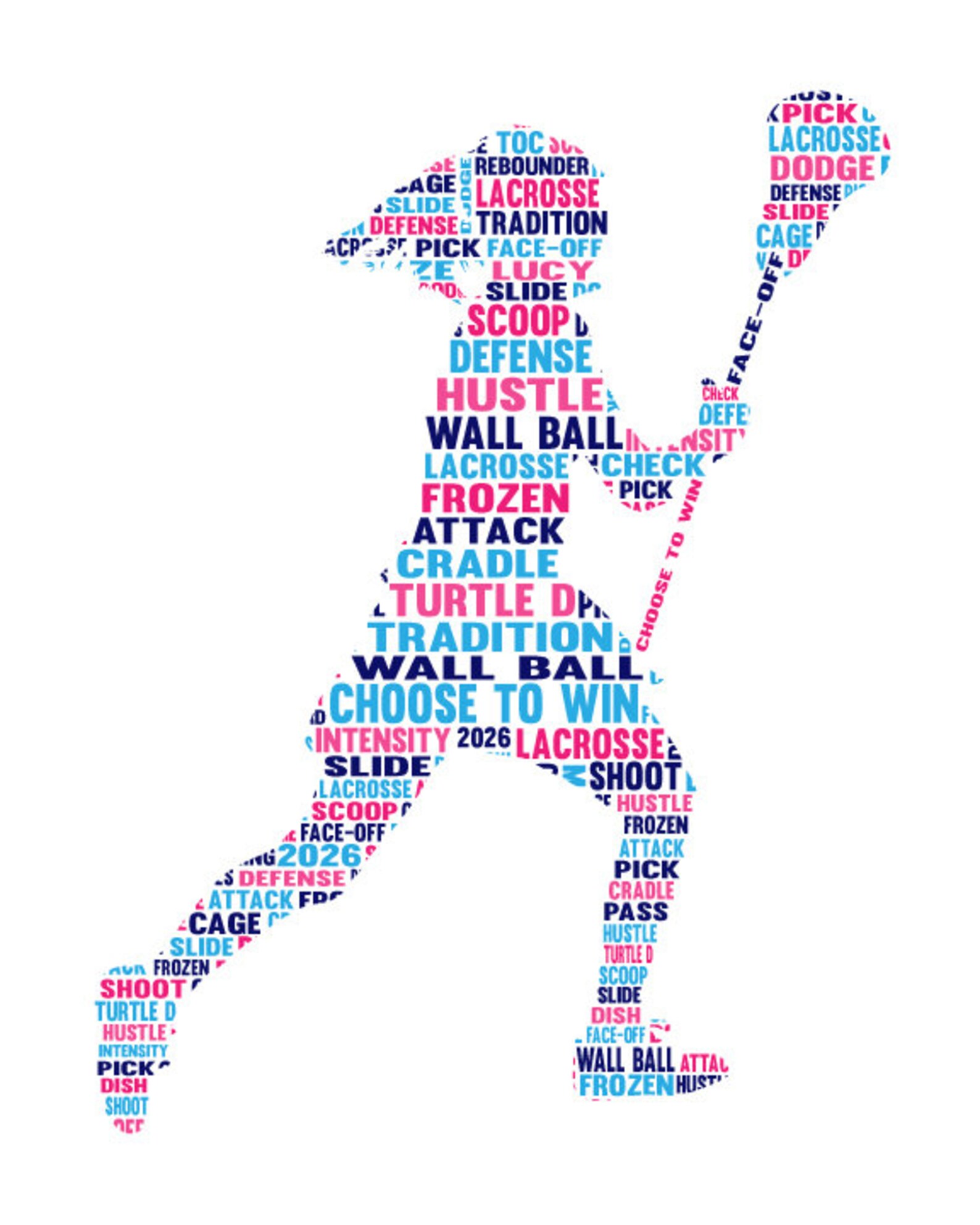 Personalised Female Lacrosse Word Art Gift Etsy UK