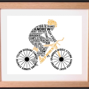 Personalised Bike / Cycling Word Art Gift