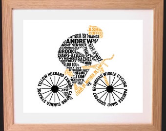 Personalised Bike / Cycling Word Art Gift