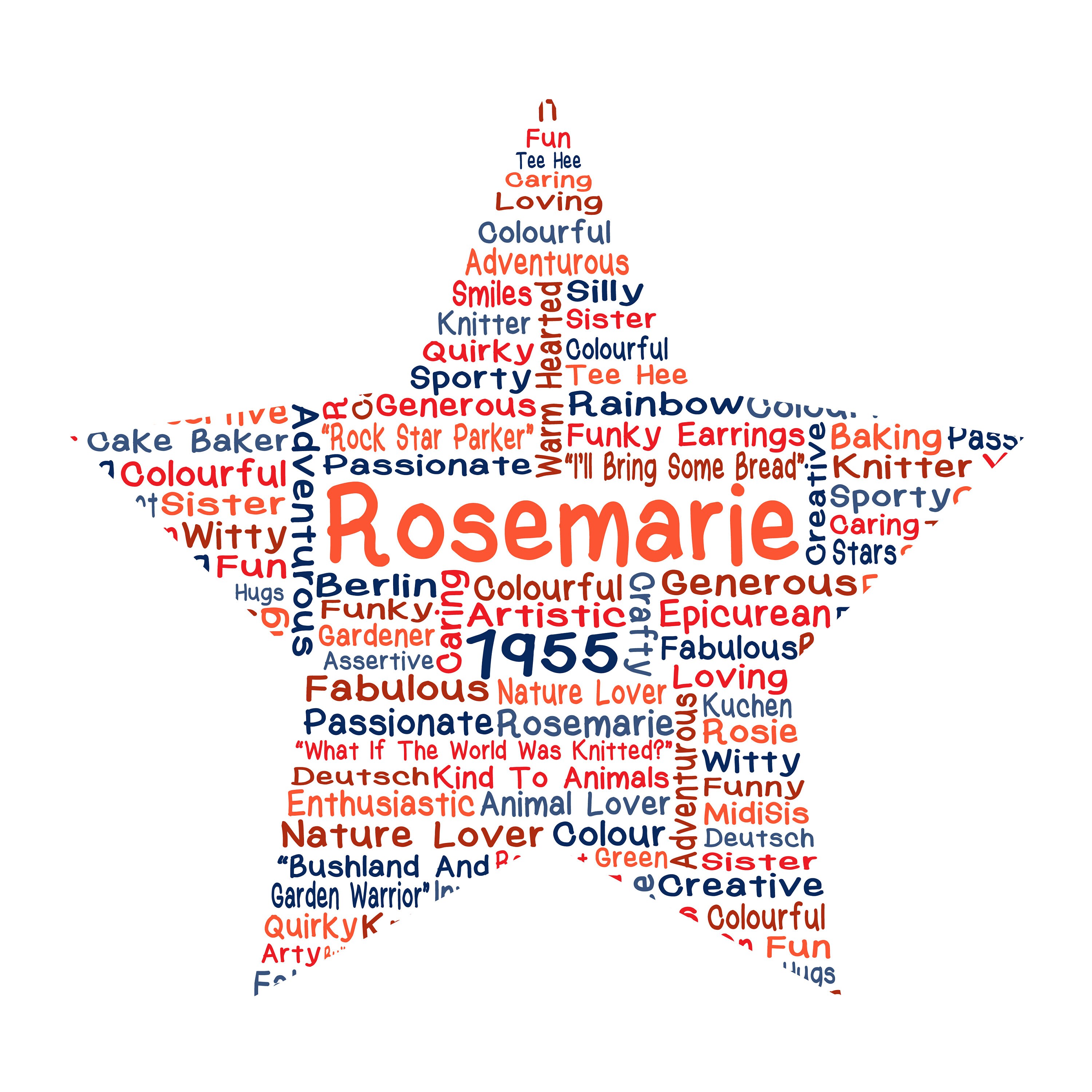 Personalised Star Shaped Teacher Appreciation Word Art Gift - Etsy