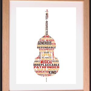 Personalised Double Bass Word Art Gift