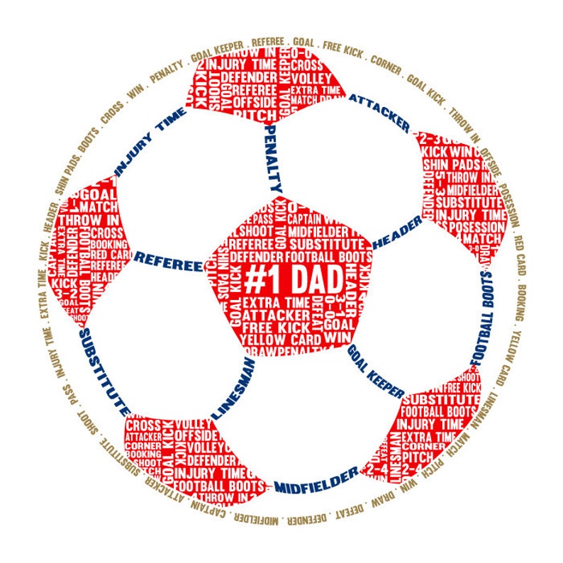 Personalised Football / Soccer Word Art Gift | Etsy