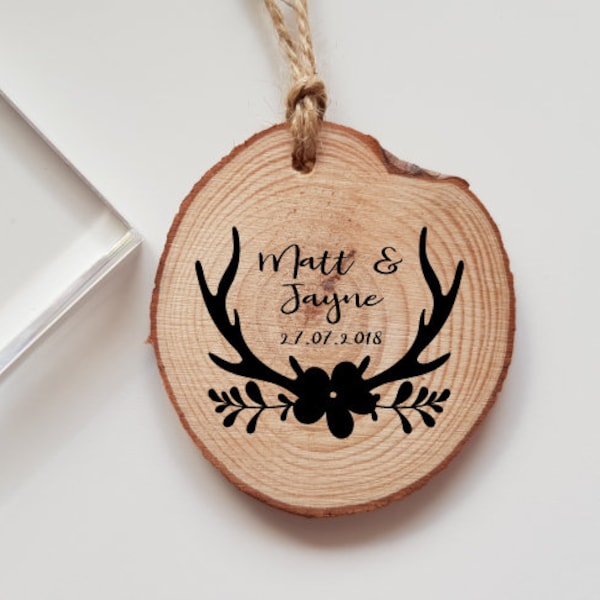 Create your Own Stag Antler Wedding Rubber Stamp - choose your own antlers and own font style.