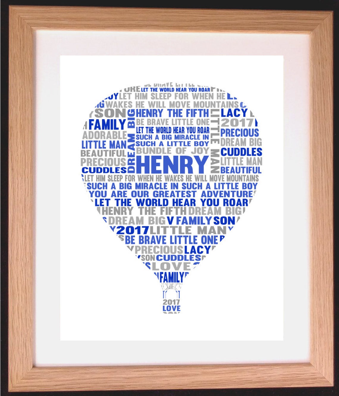 Personalised Hot Air Balloon Word Art Gift Etsy
