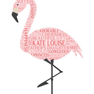 Personalised Flamingo Word Art Gift image 4